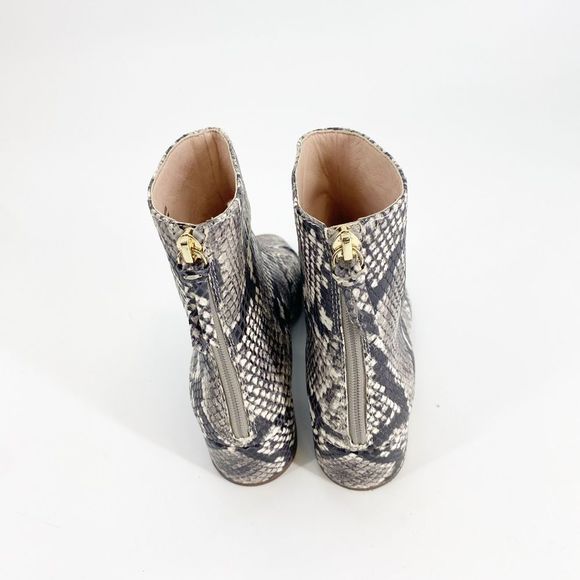 J Crew Roxie Cap Toe Snake Print Ankle Boots